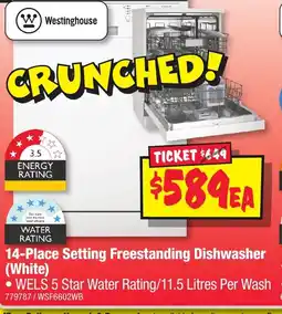 JB Hi-Fi 14-Place Setting Freestanding Dishwasher offer