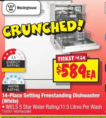 JB Hi-Fi 14-Place Setting Freestanding Dishwasher offer