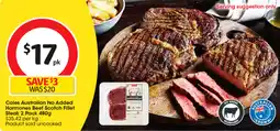 Coles Coles australian no added hormones beef scotch fillet steak offer