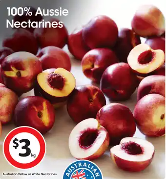 Coles Australian yellow or white nectarines offer