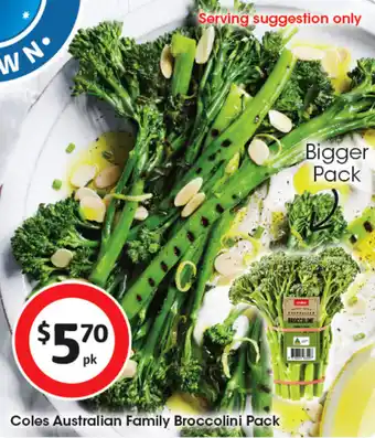 Coles Coles australian family broccolini pack offer