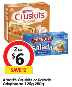 Coles Arnott's cruskits or salada crispbread offer