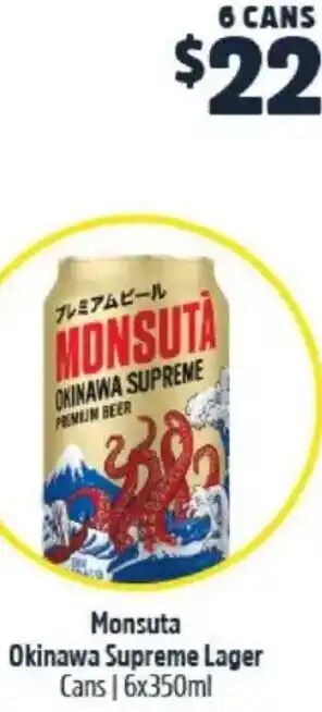 BWS Monsuta Okinawa Supreme Lager Cans offer