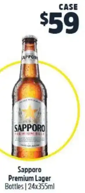 BWS Sapporo Premium Lager Bottles offer