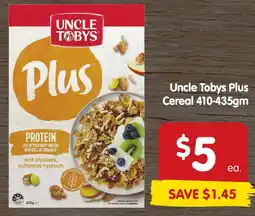 Spar Uncle Tobys Plus Cereal offer