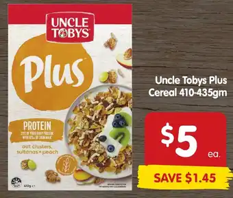 Spar Uncle Tobys Plus Cereal offer