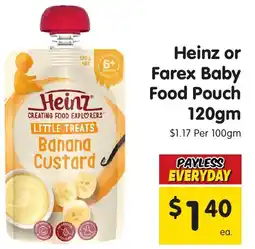 Spar Heinz Farex Baby Food Pouch offer