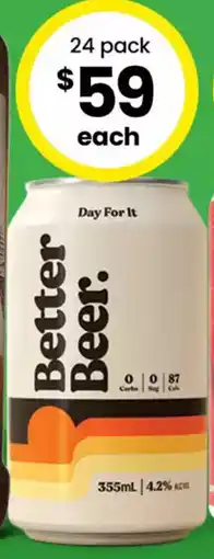 The Bottle O Better Beer Zero Carb Cans offer