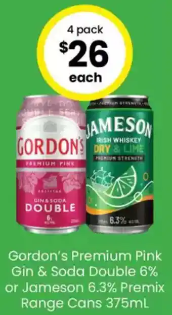 The Bottle O Jameson gordons dry&lime offer