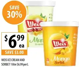 Supabarn Weis ice cream and sorbet offer