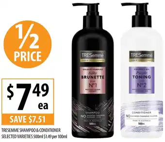 Supabarn Tresemme shampoo & conditioner offer