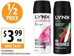 Supabarn Lynx deodorant offer