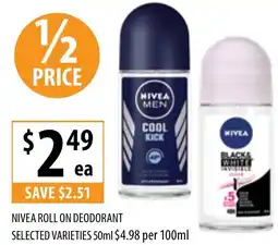 Supabarn Nivea roll on deodorant offer