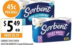 Supabarn Sorbent toilet paper offer