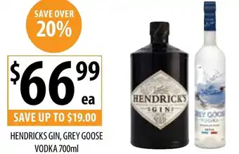 Supabarn Hendricks  gin grey goose offer