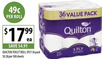 Supabarn Quilton toilet roll 3ply offer