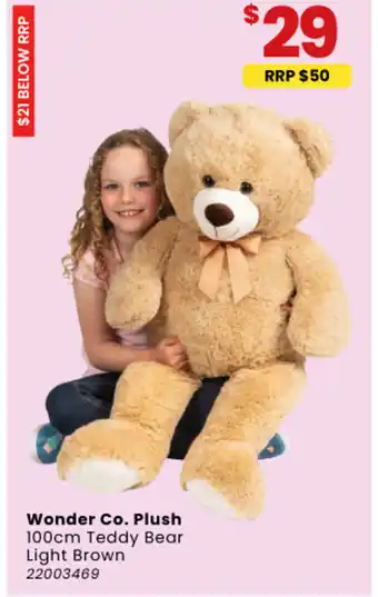 Toymate Wonder Co. Plush 100cm Teddy Bear Light Brown offer