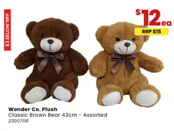 Toymate Wonder Co. Plush Classic Brown Bear 43cm offer