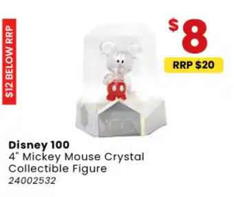 Toymate Disney 100 4" Mickey Mouse Crystal Collectible Figure offer