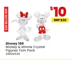 Toymate Disney 100 Mickey & Minnie Crystal Figures Twin Pack offer