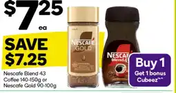 Woolworths Nescafe Blend 43 Coffee 140-150g or Nescafe Gold 90-100g offer