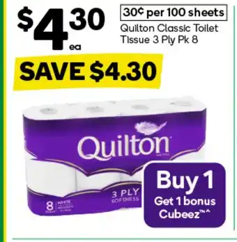 Woolworths Quilton Classic Toilet Tissue 3 Ply offer