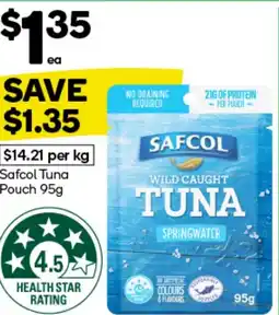 Woolworths Safcol Tuna Pouch offer