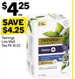 Woolworths Twinings Live Well Tea offer