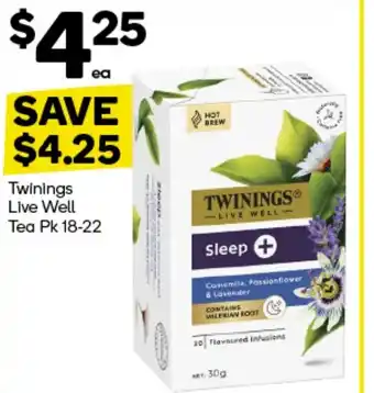 Woolworths Twinings Live Well Tea offer