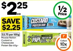 Woolworths Muscle Nation Custard or Cheesecake Protein Bar offer