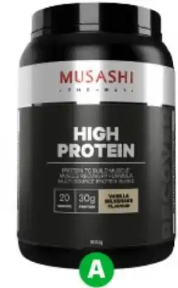 Woolworths Musashi High Protein Powder offer