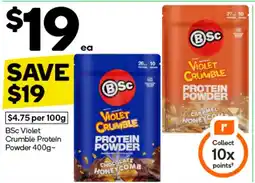 Woolworths BSc Violet Crumble Protein Powder offer