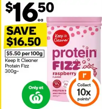 Woolworths Keep It Cleaner Protein Fizz offer