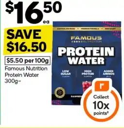 Woolworths Famous Nutrition Protein Water offer