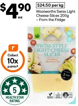 Woolworths Woolworths Swiss Light Cheese Slices offer