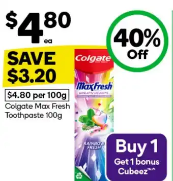 Woolworths Colgate Max Fresh Toothpaste offer