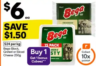 Woolworths Bega Block, Grated or Sliced Cheese offer