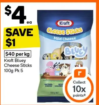 Woolworths Kraft Bluey Cheese Sticks offer