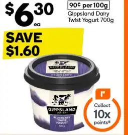 Woolworths Gippsland Dairy Twist Yogurt offer