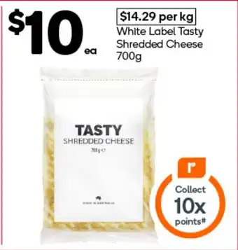 Woolworths White Label Tasty Shredded Cheese offer