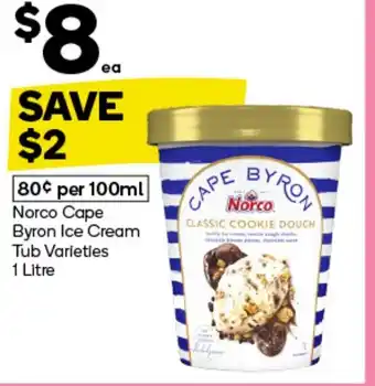 Woolworths Norco Cape Byron Ice Cream Tub Varieties offer