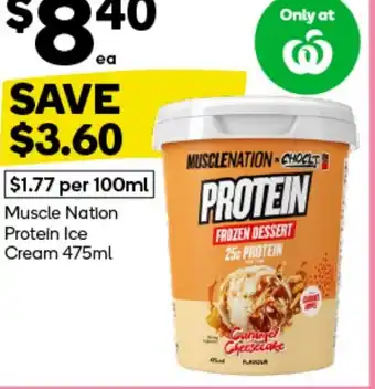 Woolworths Muscle Nation Protein Ice Cream offer