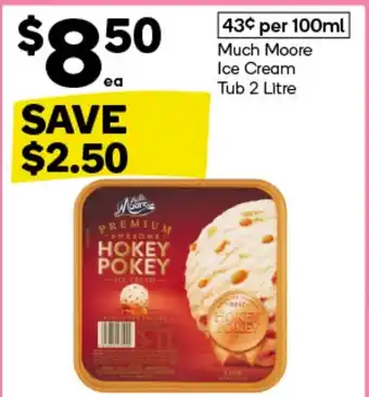 Woolworths Much Moore Ice Cream Tub offer