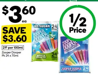 Woolworths Zooper Dooper offer