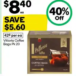 Woolworths Vittoria Coffee Bags offer