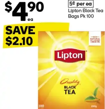 Woolworths Lipton Black Tea Bags offer