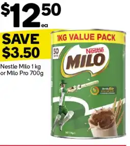 Woolworths Nestle Milo 1 kg or Milo Pro 700g offer