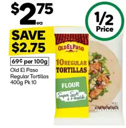 Woolworths Old El Paso Regular Tortillas offer