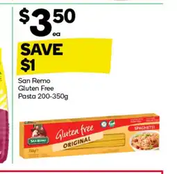 Woolworths San Remo Gluten Free Pasta offer