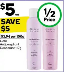 Woolworths Gem Antiperspirant Deodorant offer